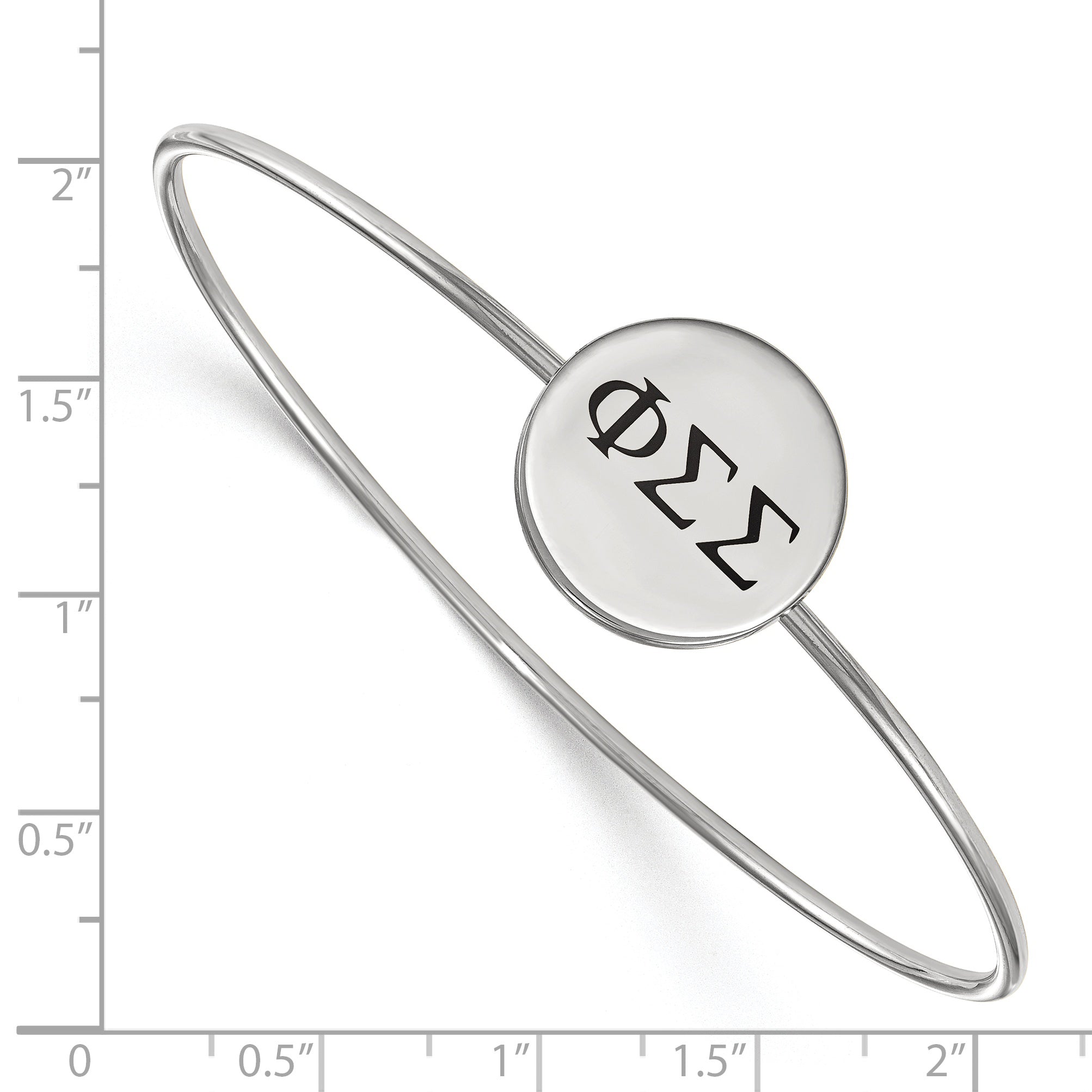 Sterlingsilber Rhodiniert Logoart Phi Sigma Emailliert Schieber auf Armreif