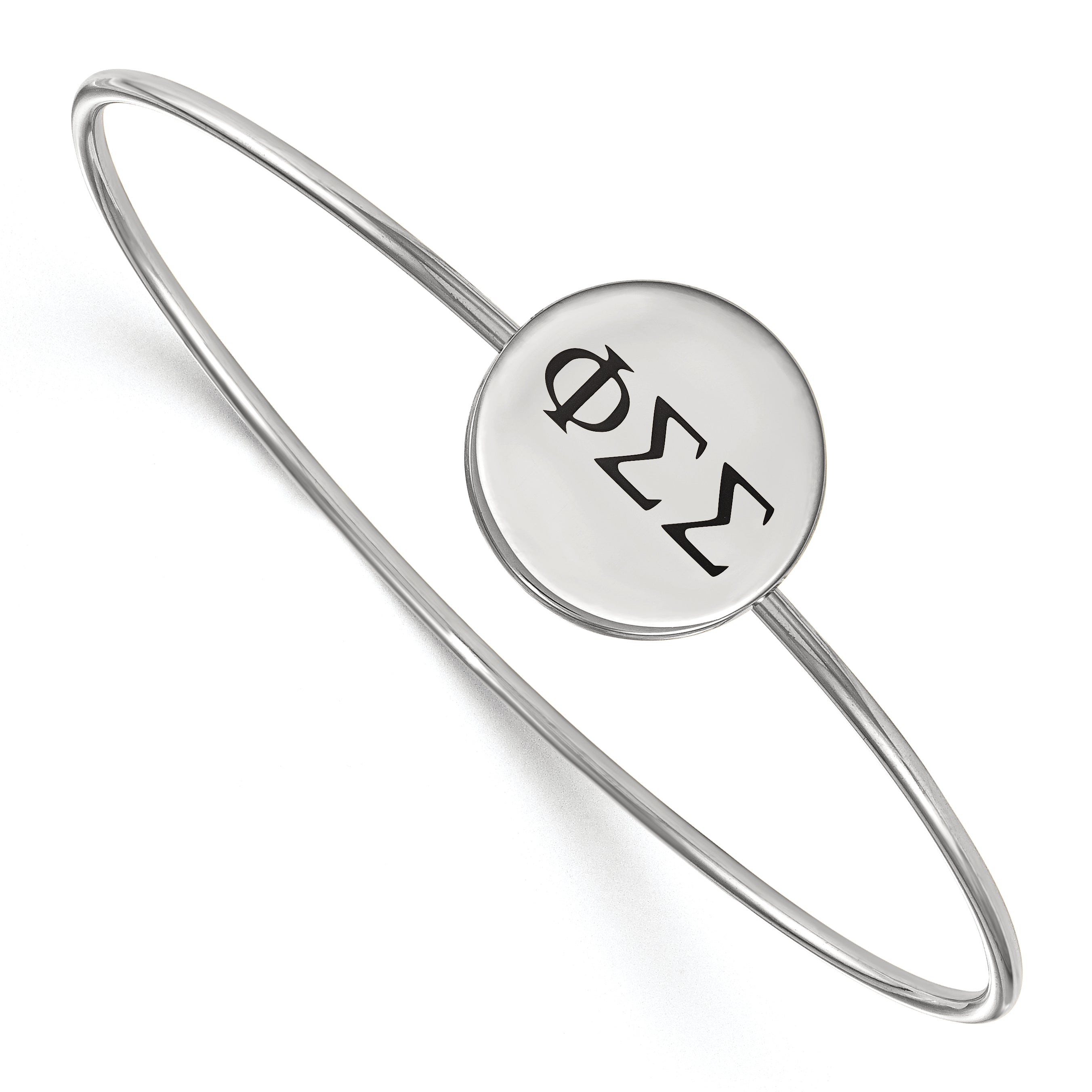 Sterlingsilber Rhodiniert Logoart Phi Sigma Emailliert Schieber auf Armreif