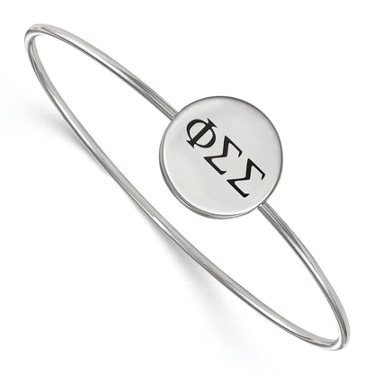 Sterlingsilber Rhodiniert Logoart Phi Sigma Emailliert Schieber auf Armreif