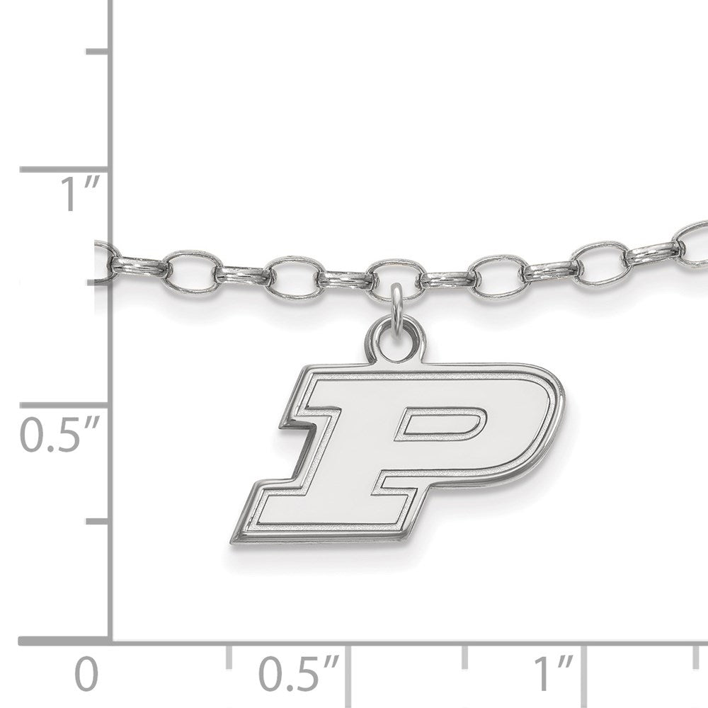 Sterlingsilber Rhodiniert Logoart Purdue University Buchstabe P Fußkettchen