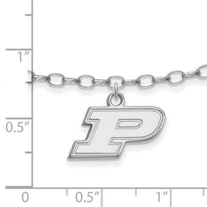 Sterlingsilber Rhodiniert Logoart Purdue University Buchstabe P Fußkettchen