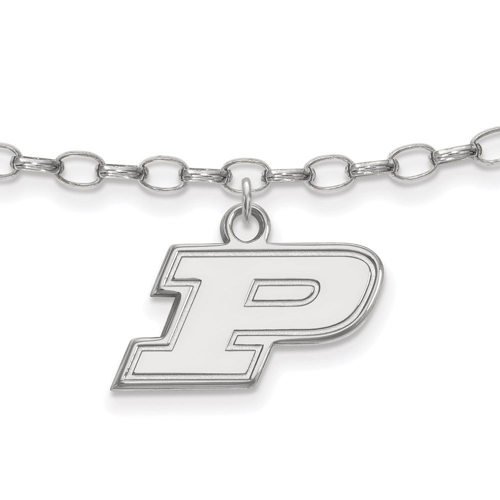 Sterlingsilber Rhodiniert Logoart Purdue University Buchstabe P Fußkettchen