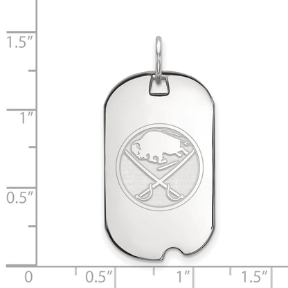 Sterlingsilber Rhodiniert Nhl Logoart Buffalo Sabres Klein Erkennungsmarke Anhänger
