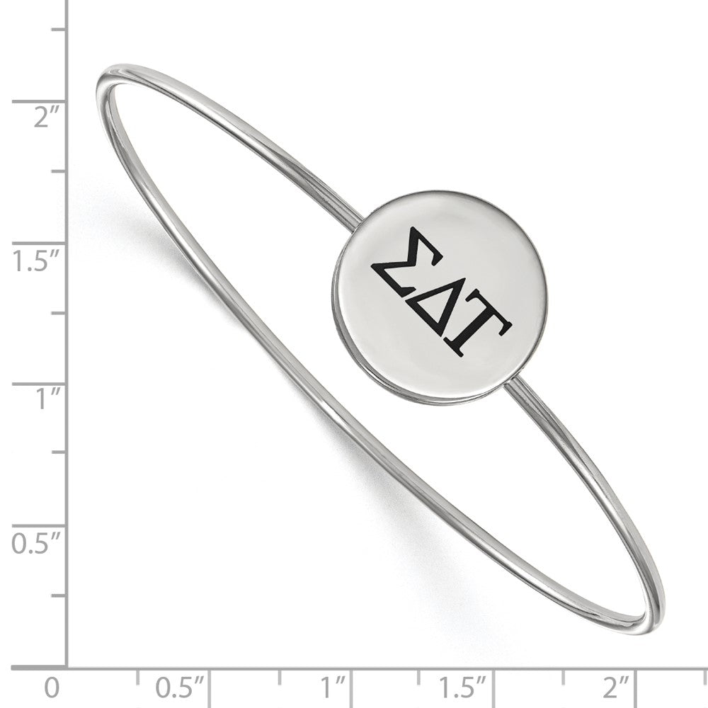 Sterlingsilber Rhodiniert Logoart Sigma Delta Tau Emailliert Schieber auf Armreif Armband