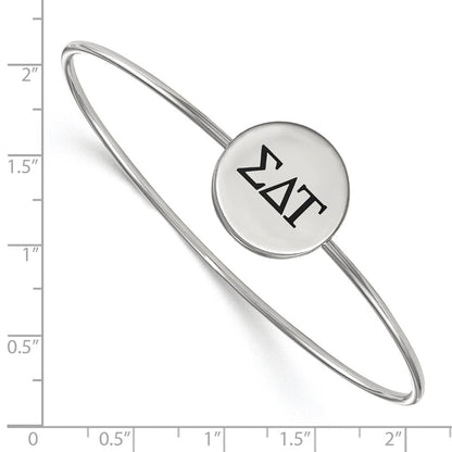 Sterlingsilber Rhodiniert Logoart Sigma Delta Tau Emailliert Schieber auf Armreif Armband