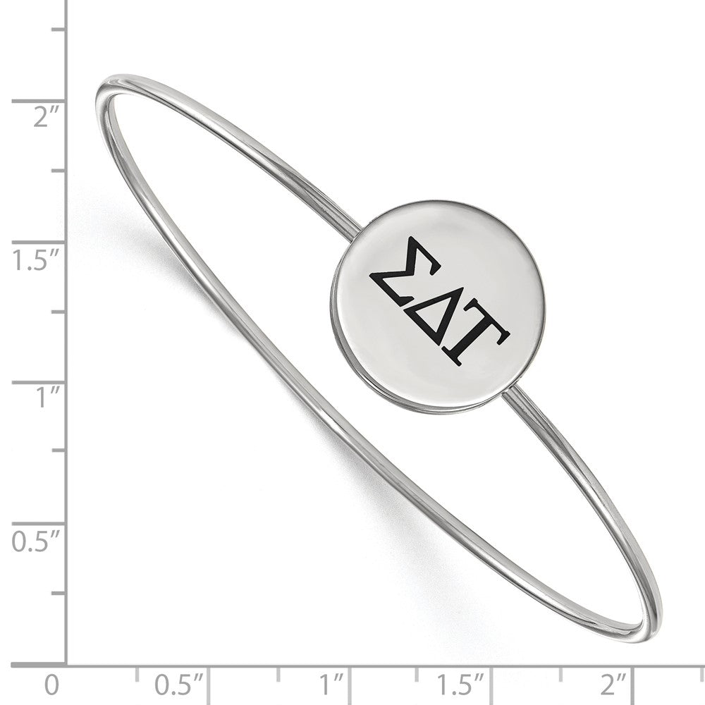 Sterlingsilber Rhodiniert Logoart Sigma Delta Tau Emailliert Schieber auf Armreif Armband