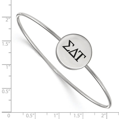 Sterlingsilber Rhodiniert Logoart Sigma Delta Tau Emailliert Schieber auf Armreif Armband