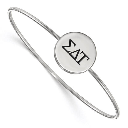 Sterlingsilber Rhodiniert Logoart Sigma Delta Tau Emailliert Schieber auf Armreif Armband