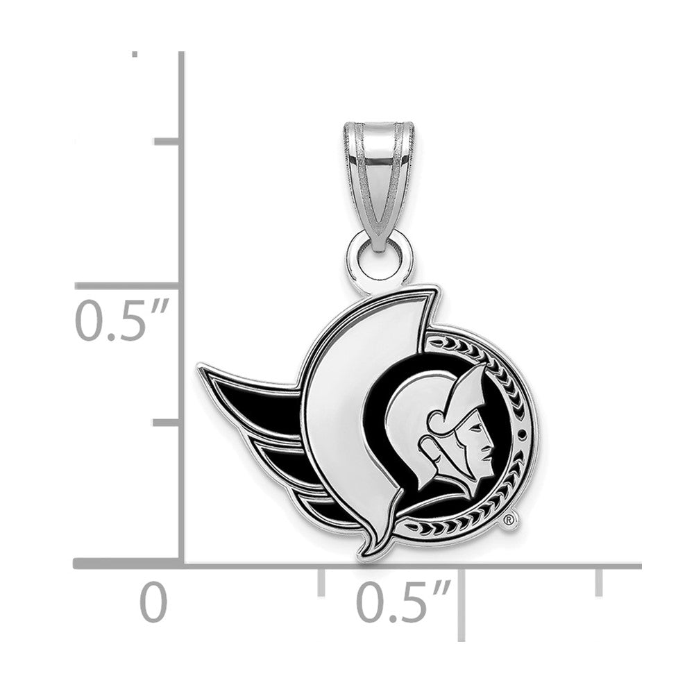 Sterlingsilber Rhodiniert Nhl Logoart Ottawa Senators Klein Emailliert Anhänger