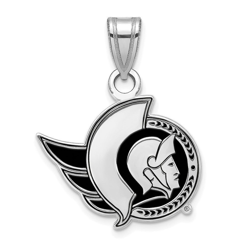 Sterlingsilber Rhodiniert Nhl Logoart Ottawa Senators Klein Emailliert Anhänger