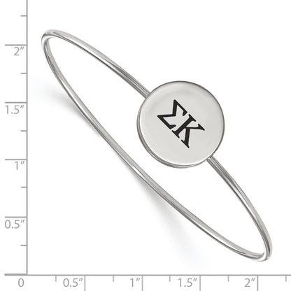 Sterlingsilber Rhodiniert Logoart Sigma Kappa Emailliert Schieber auf Armreif Armband