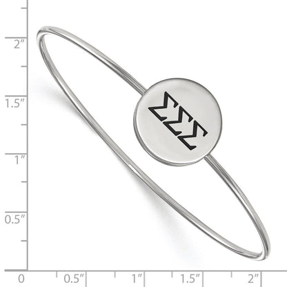 Sterlingsilber S. Rhodiniert Logoart Sigma Emailliert Schieber auf Armreif Armband