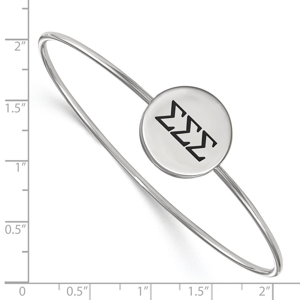 Sterlingsilber S. Rhodiniert Logoart Sigma Emailliert Schieber auf Armreif Armband