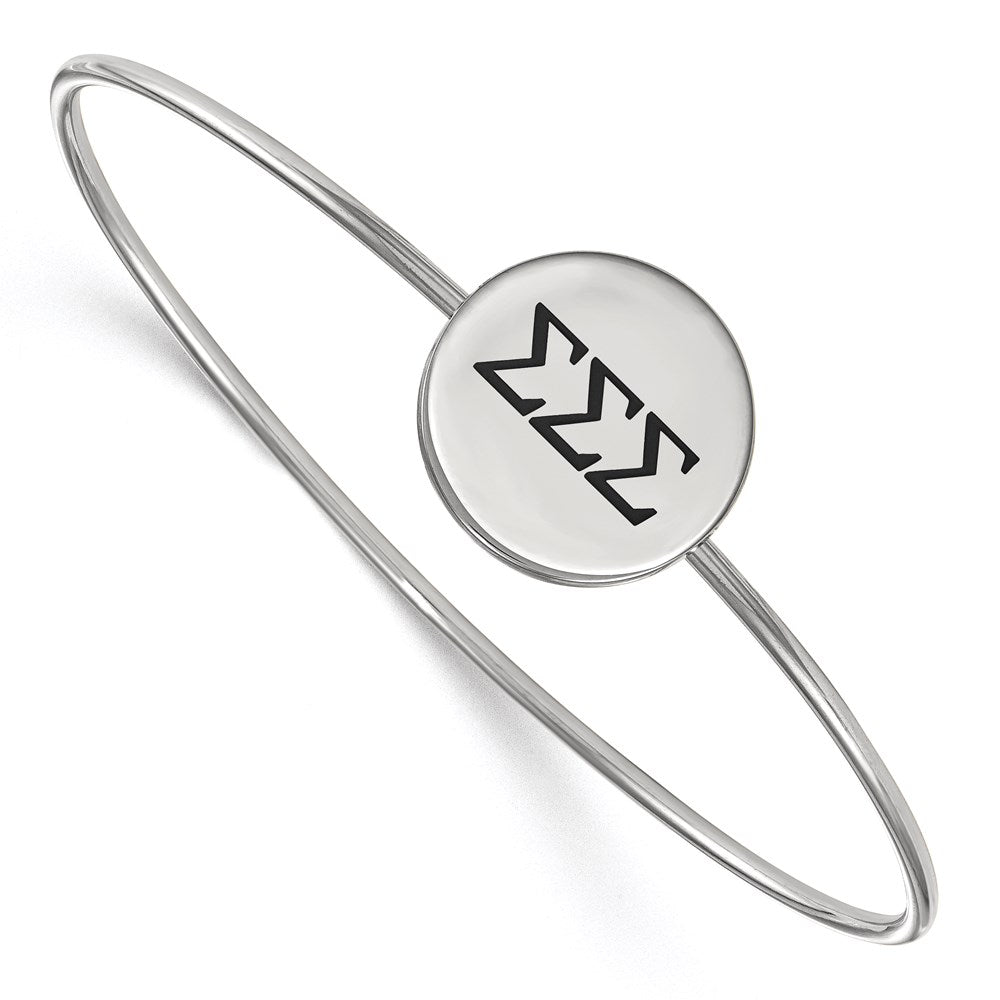 Sterlingsilber S. Rhodiniert Logoart Sigma Emailliert Schieber auf Armreif Armband