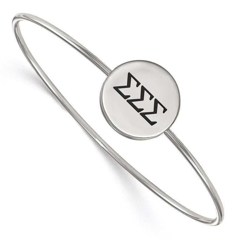 Sterlingsilber S. Rhodiniert Logoart Sigma Emailliert Schieber auf Armreif Armband