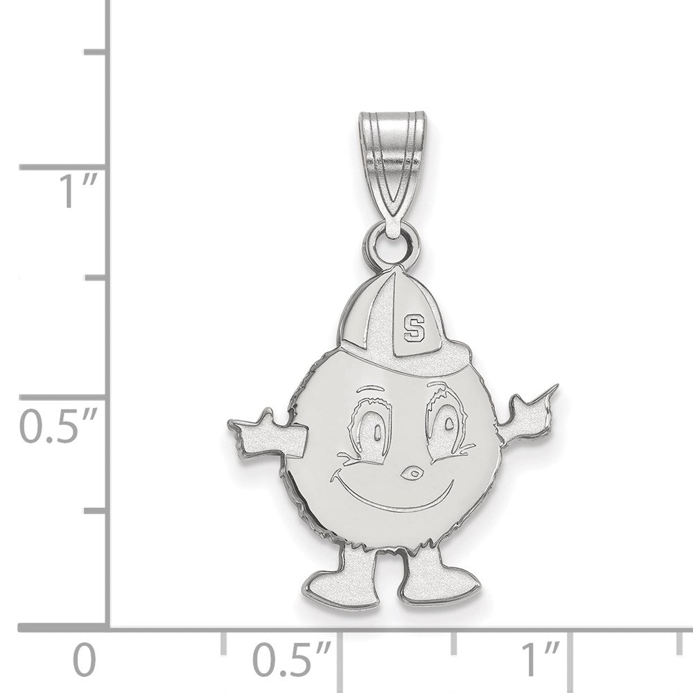Sterlingsilber Rhodiniert Logoart Syracuse University Mascot Groß Anhänger