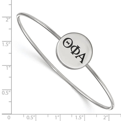 Sterlingsilber Rhodiniert Logoart Theta Phi Alpha Emailliert Schieber auf Armreif Armband