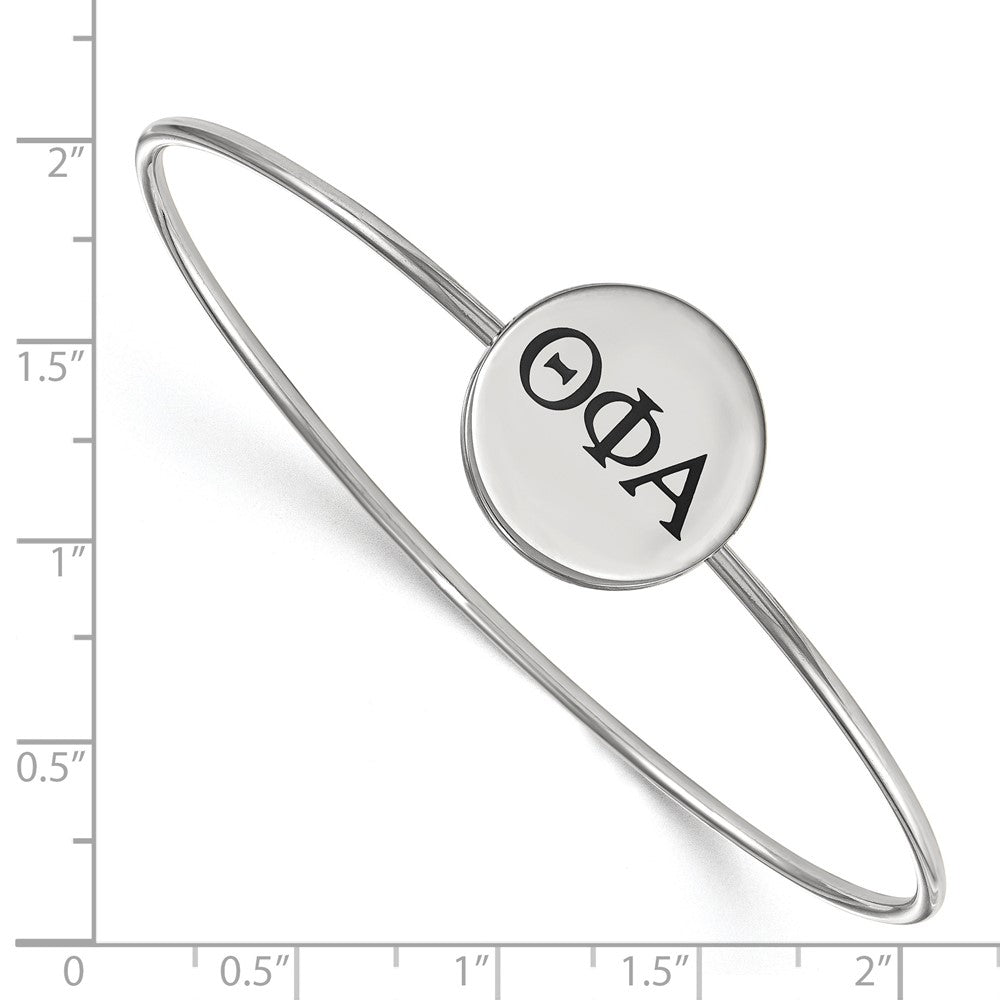 Sterlingsilber Rhodiniert Logoart Theta Phi Alpha Emailliert Schieber auf Armreif Armband