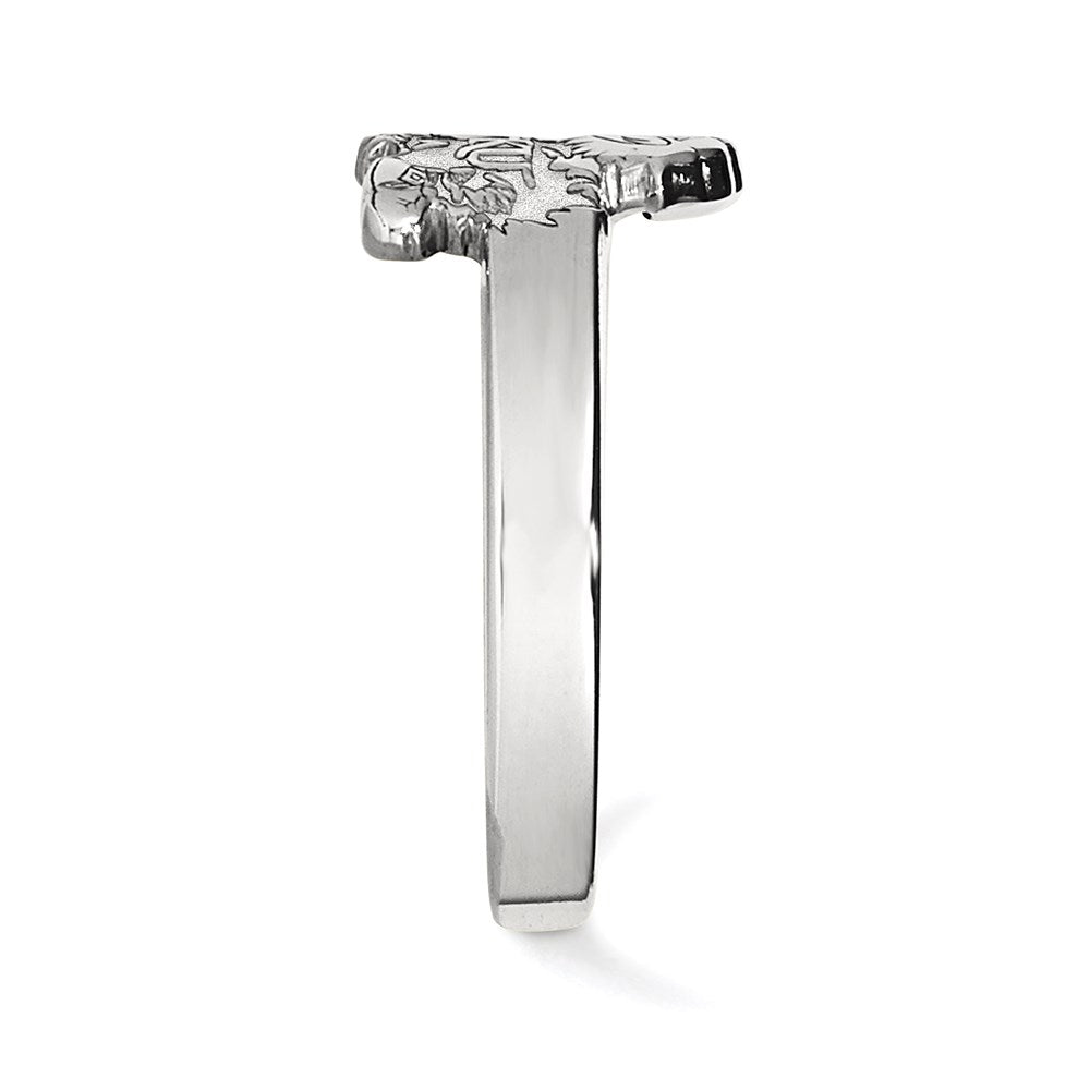 Sterlingsilber Rhodiniert Logoart University Of Kansas Jayhawk Zehenring