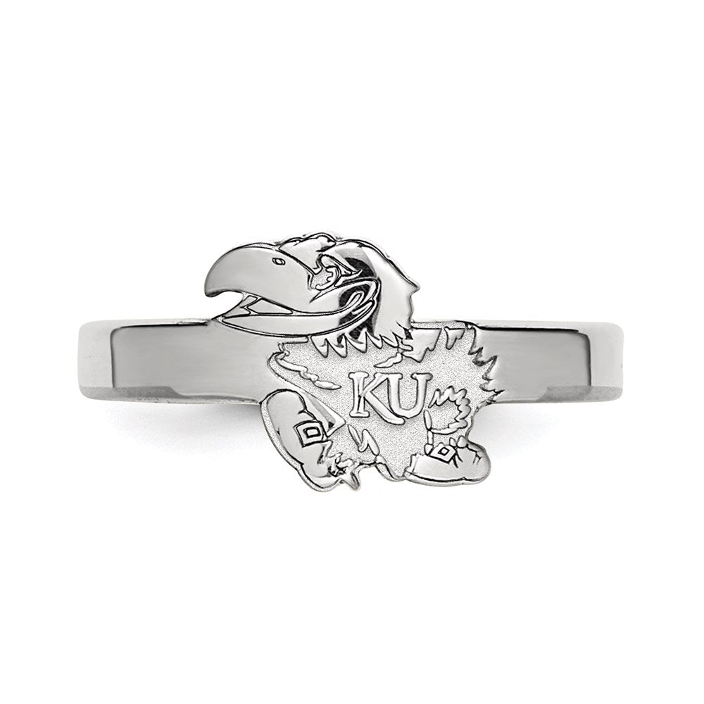 Sterlingsilber Rhodiniert Logoart University Of Kansas Jayhawk Zehenring