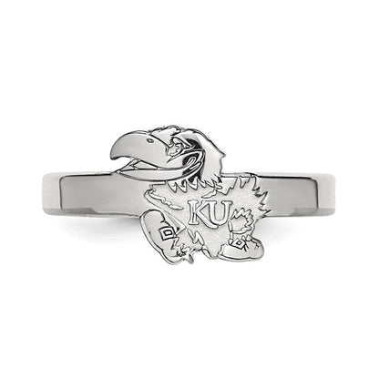 Sterlingsilber Rhodiniert Logoart University Of Kansas Jayhawk Zehenring