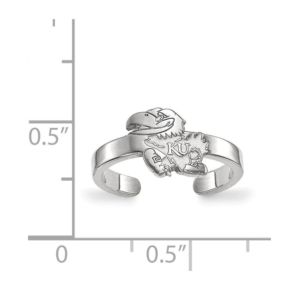 Sterlingsilber Rhodiniert Logoart University Of Kansas Jayhawk Zehenring