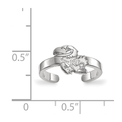 Sterlingsilber Rhodiniert Logoart University Of Kansas Jayhawk Zehenring