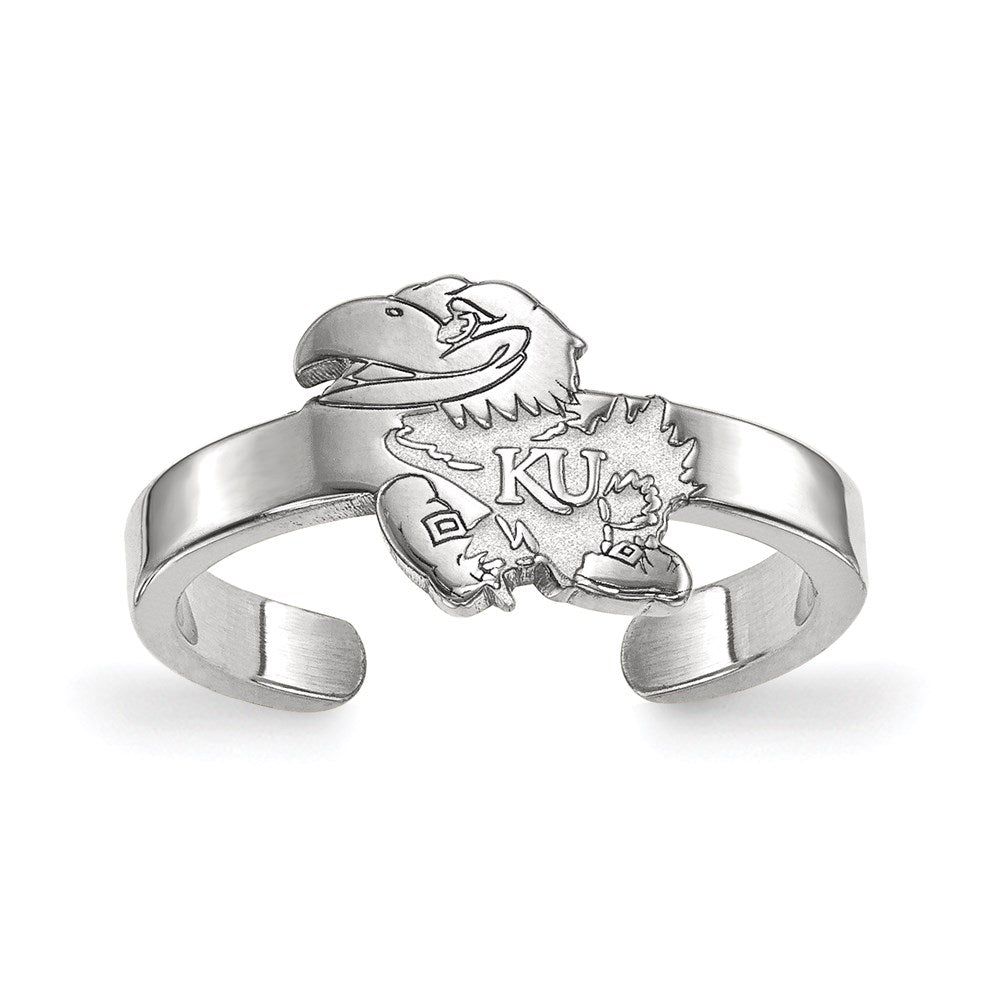 Sterlingsilber Rhodiniert Logoart University Of Kansas Jayhawk Zehenring
