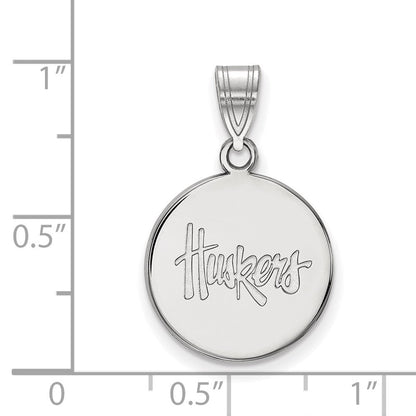 Sterlingsilber Rhodiniert Logoart University Of Nebraska Huskers Mittel Plättchen Anhänger