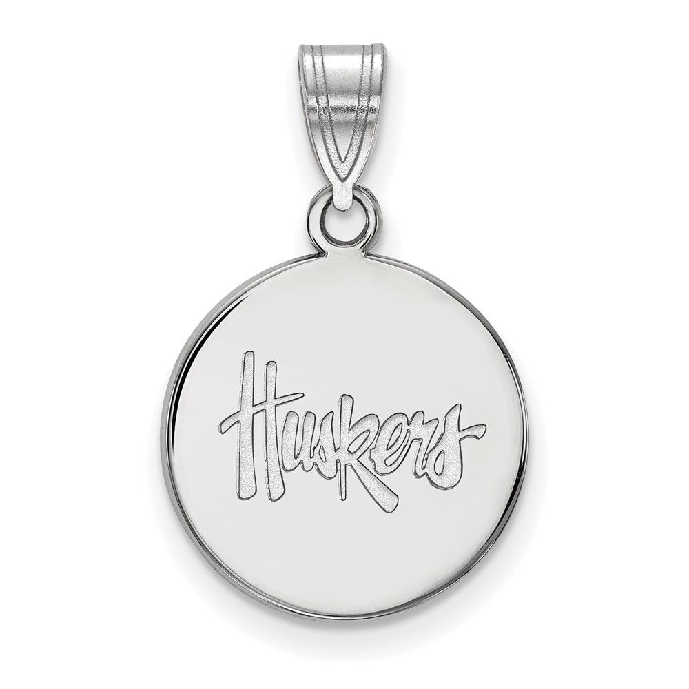 10K Weißgold Logoart University Of Nebraska Huskers Mittel Plättchen Anhänger