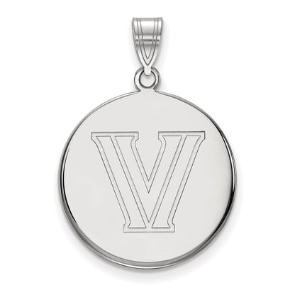Sterlingsilber Rhodiniert Logoart Villanova University Buchstabe V Groß Plättchen Anhänger