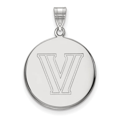14K Weißgold Logoart Villanova University Buchstabe V Groß Plättchen Anhänger