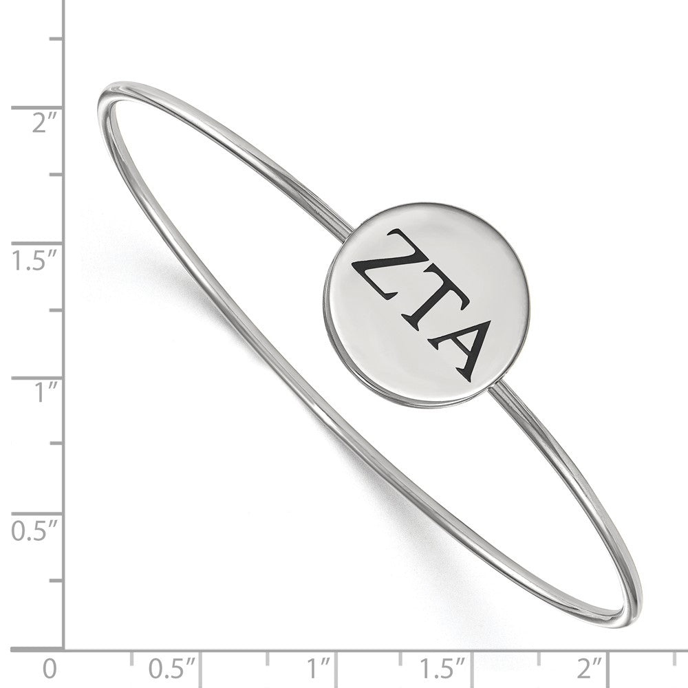 Sterlingsilber Rhodiniert Logoart Zeta Tau Alpha Emailliert Schieber auf Armreif Armband