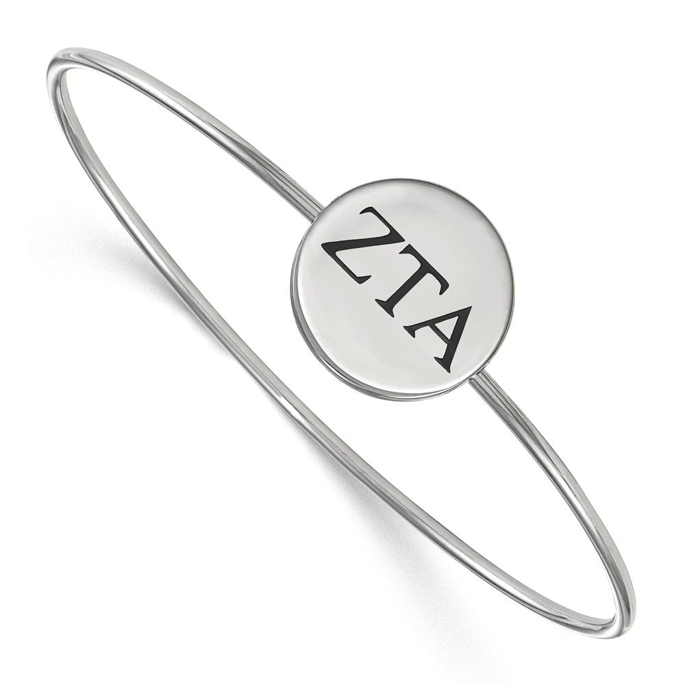 Sterlingsilber Rhodiniert Logoart Zeta Tau Alpha Emailliert Schieber auf Armreif Armband