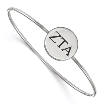 Sterlingsilber Rhodiniert Logoart Zeta Tau Alpha Emailliert Schieber auf Armreif Armband