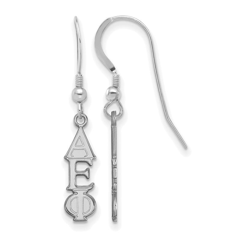 Sterlingsilber Rhodiniert Logoart Alpha Epsilon Phi Sorority Greek Buchstaben Klein Hängend Draht Ohrringe