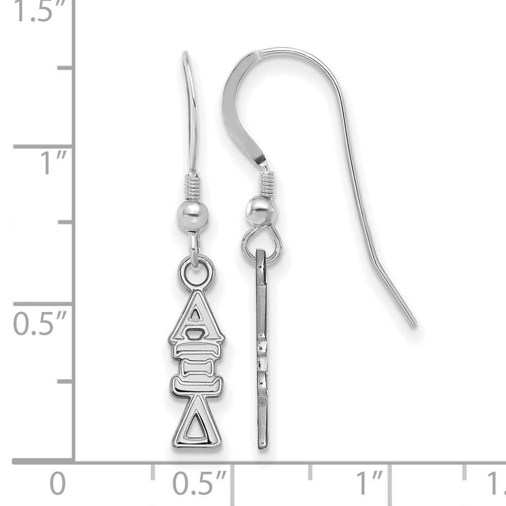 Sterlingsilber Rhodiniert Logoart Alpha Xi Delta Sorority Greek Buchstaben Klein Hängend Draht Ohrringe