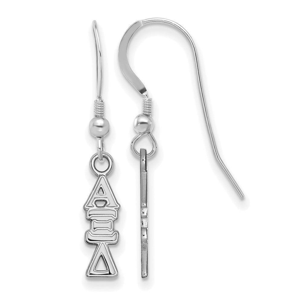 Sterlingsilber Rhodiniert Logoart Alpha Xi Delta Sorority Greek Buchstaben Klein Hängend Draht Ohrringe