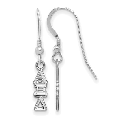 Sterlingsilber Rhodiniert Logoart Alpha Xi Delta Sorority Greek Buchstaben Klein Hängend Draht Ohrringe