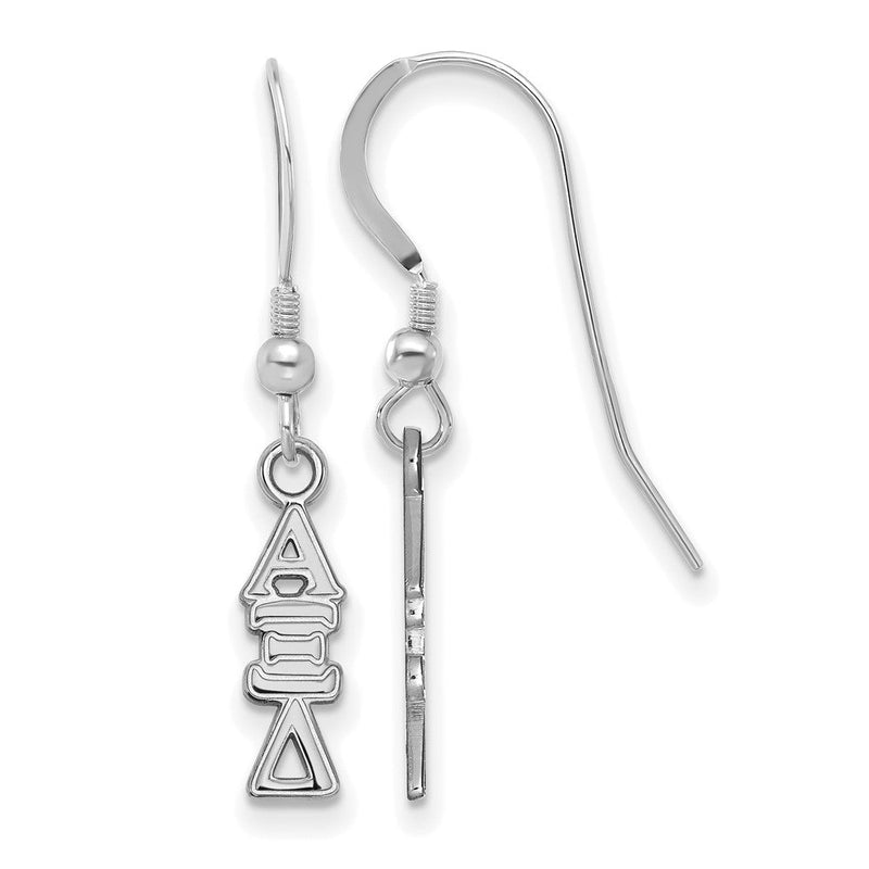 Sterlingsilber Rhodiniert Logoart Alpha Xi Delta Sorority Greek Buchstaben Klein Hängend Draht Ohrringe