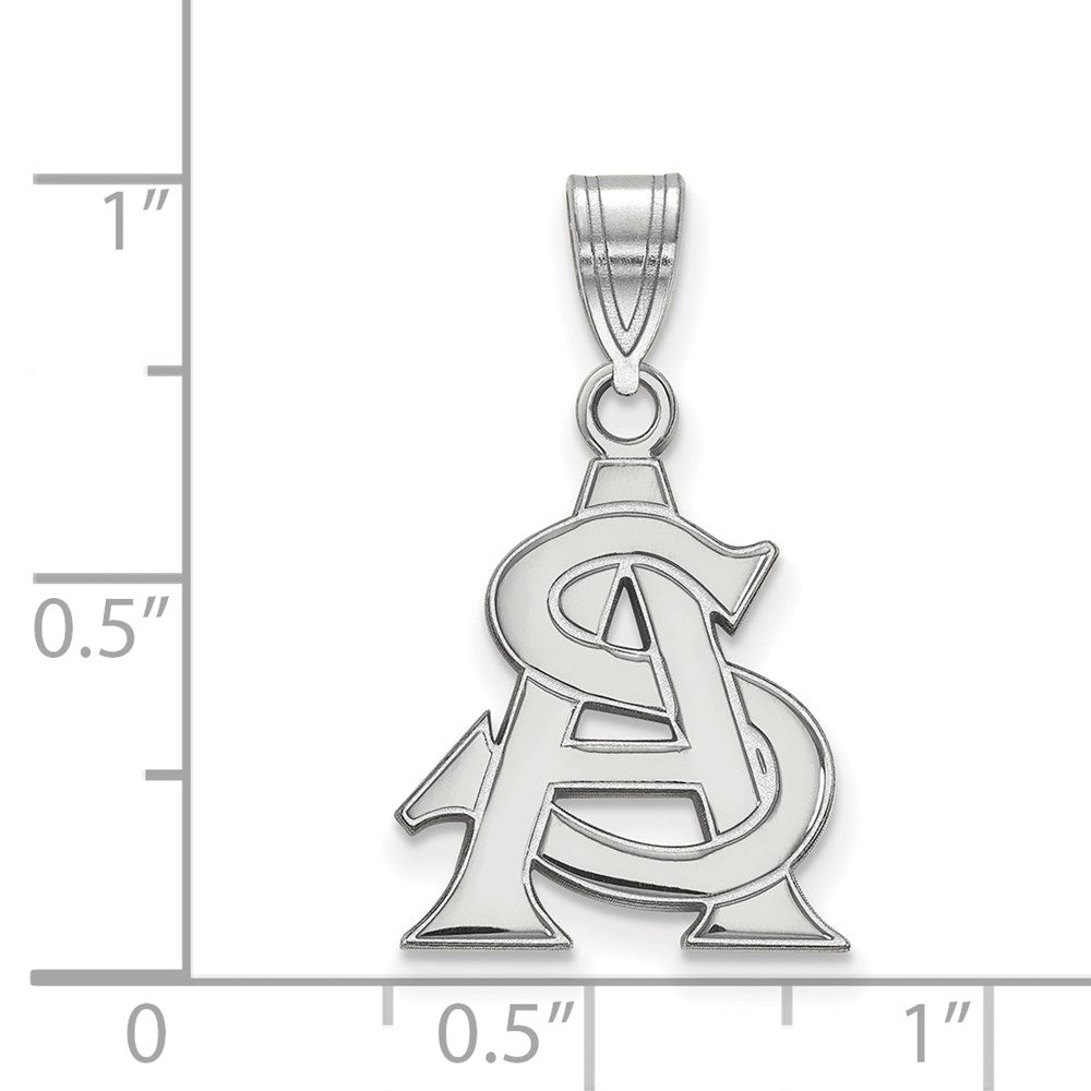 14K Weißgold Logoart Arizona State University A S Mittel Anhänger