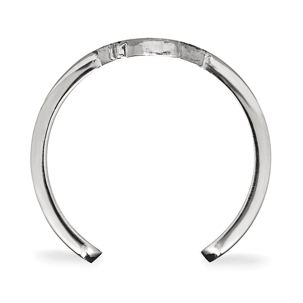 Sterlingsilber Rhodiniert Nhl Logoart Chicago Blackhawks Zehenring