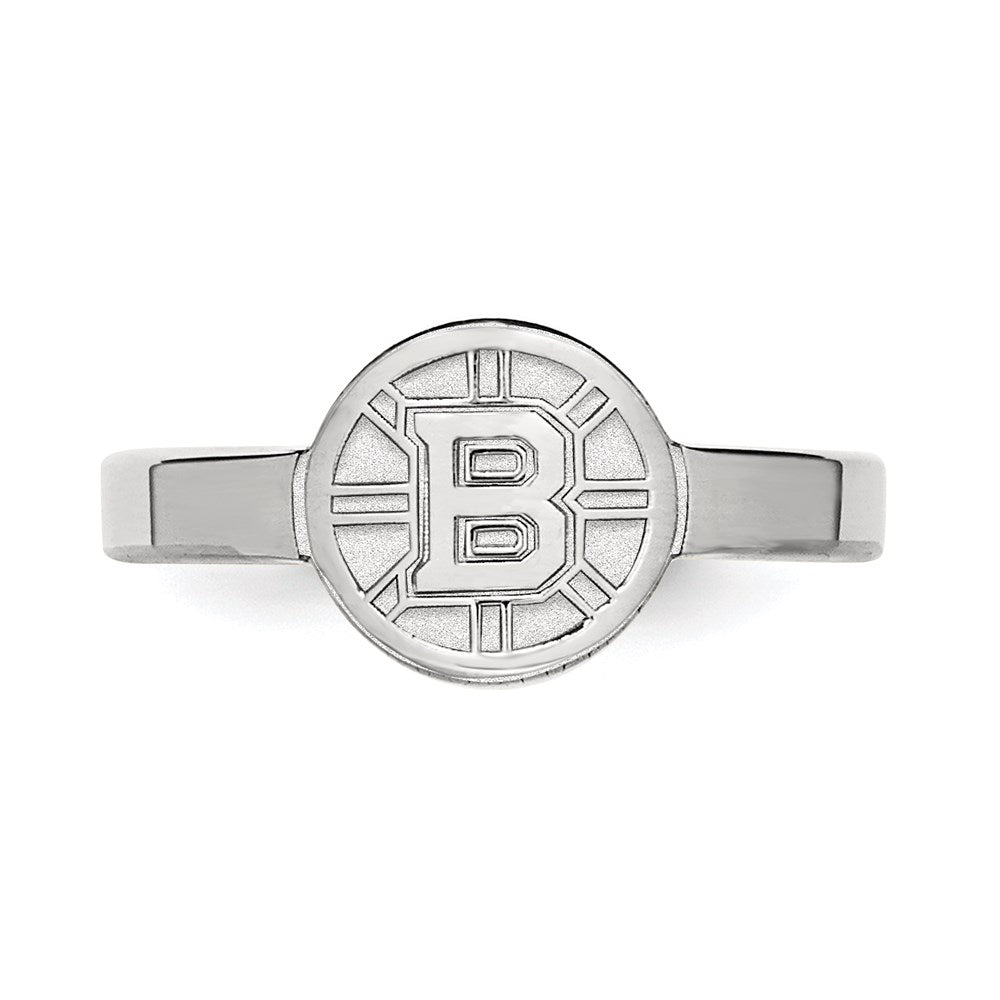 Sterlingsilber Rhodiniert Nhl Logoart Boston Bruins Zehenring