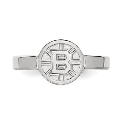 Sterlingsilber Rhodiniert Nhl Logoart Boston Bruins Zehenring