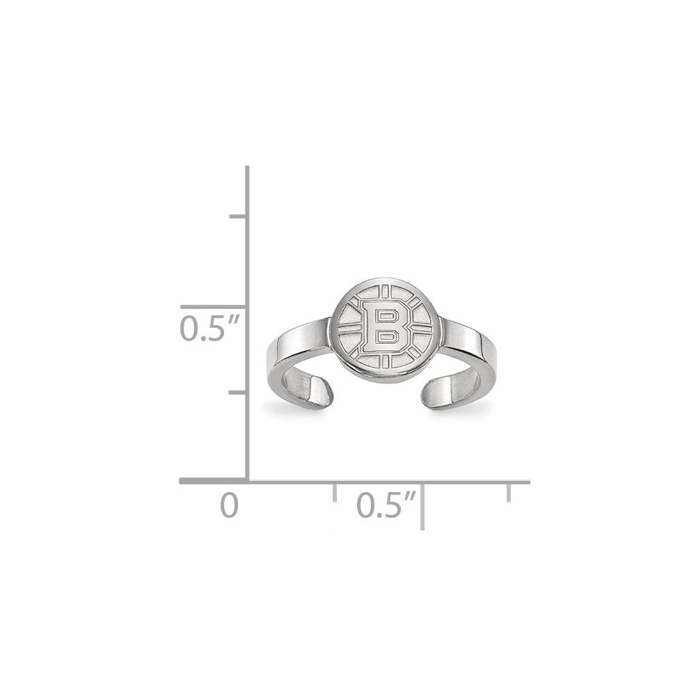 Sterlingsilber Rhodiniert Nhl Logoart Boston Bruins Zehenring