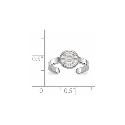 Sterlingsilber Rhodiniert Nhl Logoart Boston Bruins Zehenring