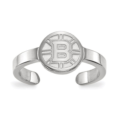 Sterlingsilber Rhodiniert Nhl Logoart Boston Bruins Zehenring
