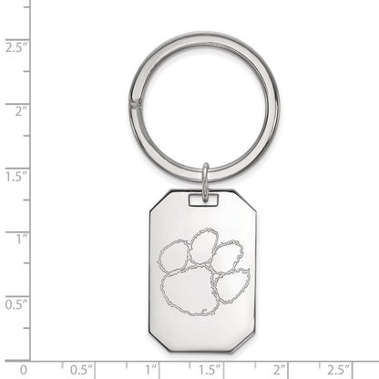 Sterlingsilber Rhodiniert Logoart Clemson University Key Ring