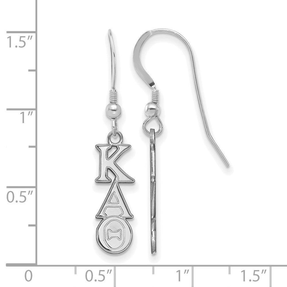 Sterlingsilber Rhodiniert Logoart Kappa Alpha Theta Extra Sorority Greek Buchstaben Klein Hängend Draht Ohrringe