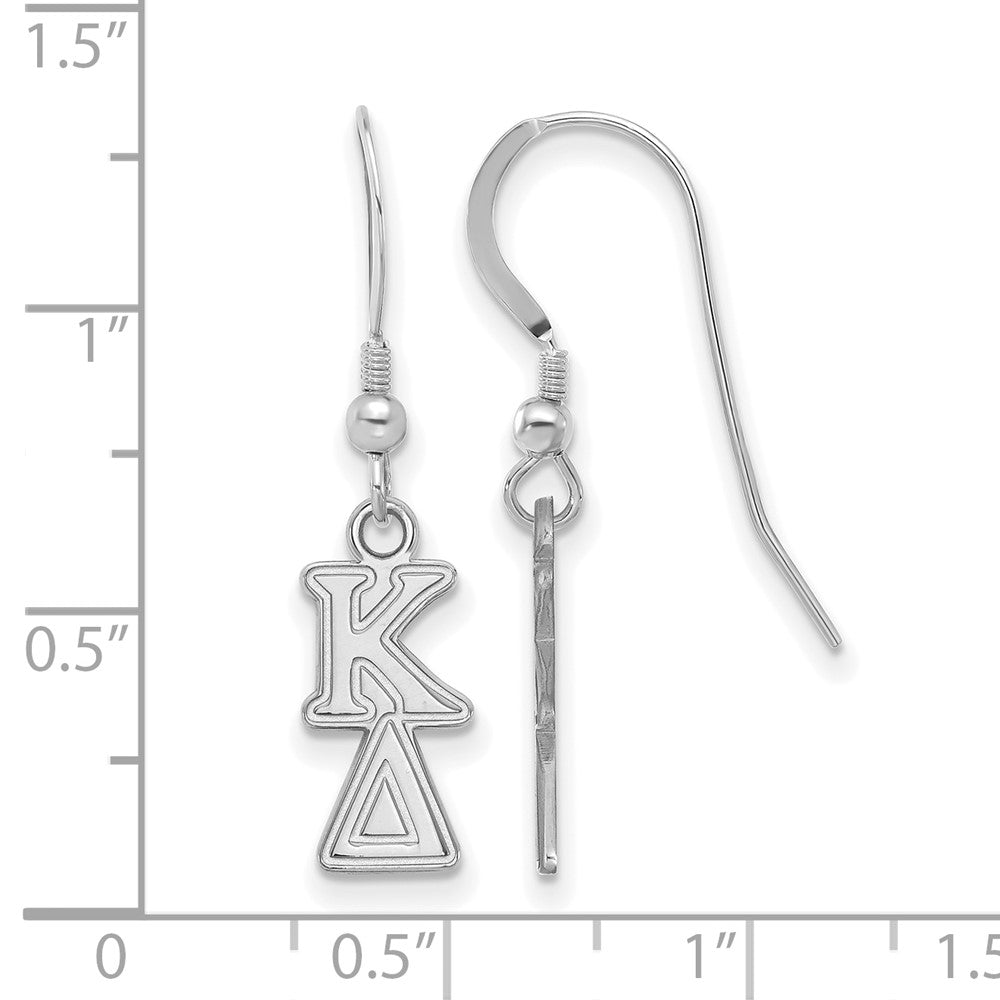 Sterlingsilber Rhodiniert Logoart Kappa Delta Extra Sorority Greek Buchstaben Klein Hängend Draht Ohrringe